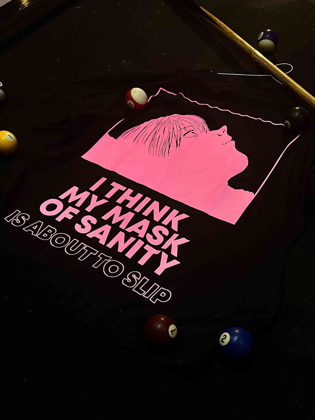 Mask Of Sanity (Pink Glow) Drop-Sleeved Tee   For Men and Women