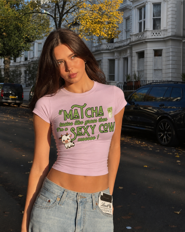 Sexy Cow Matcha It Girl Baby tee for Women