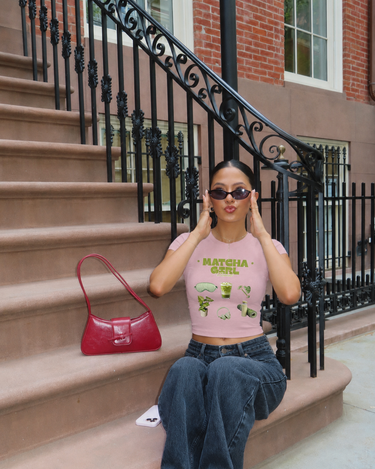 Matcha Girl Essentials It Girl Baby tee for Women