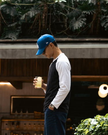 Black Ranglan Full Sleeves Tee For Men