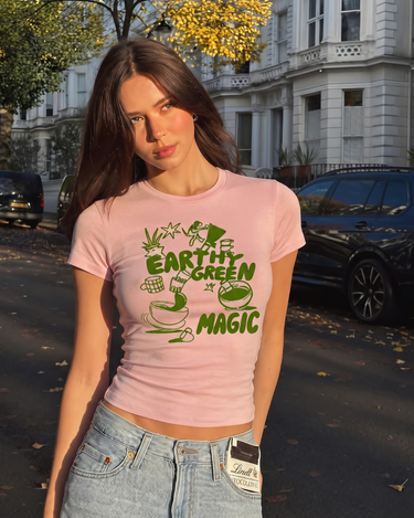 Earthy Green Magic It Girl Baby tee for Women