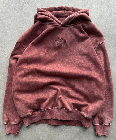 Red Wood Acid Wash Hoodie