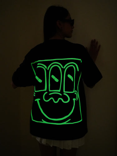 We Are The People : Green Glow Drop:Sleeved Tee For Men and Women