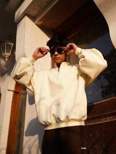 Half Zip Heavyweight baggy sweatshirt For Men And Women