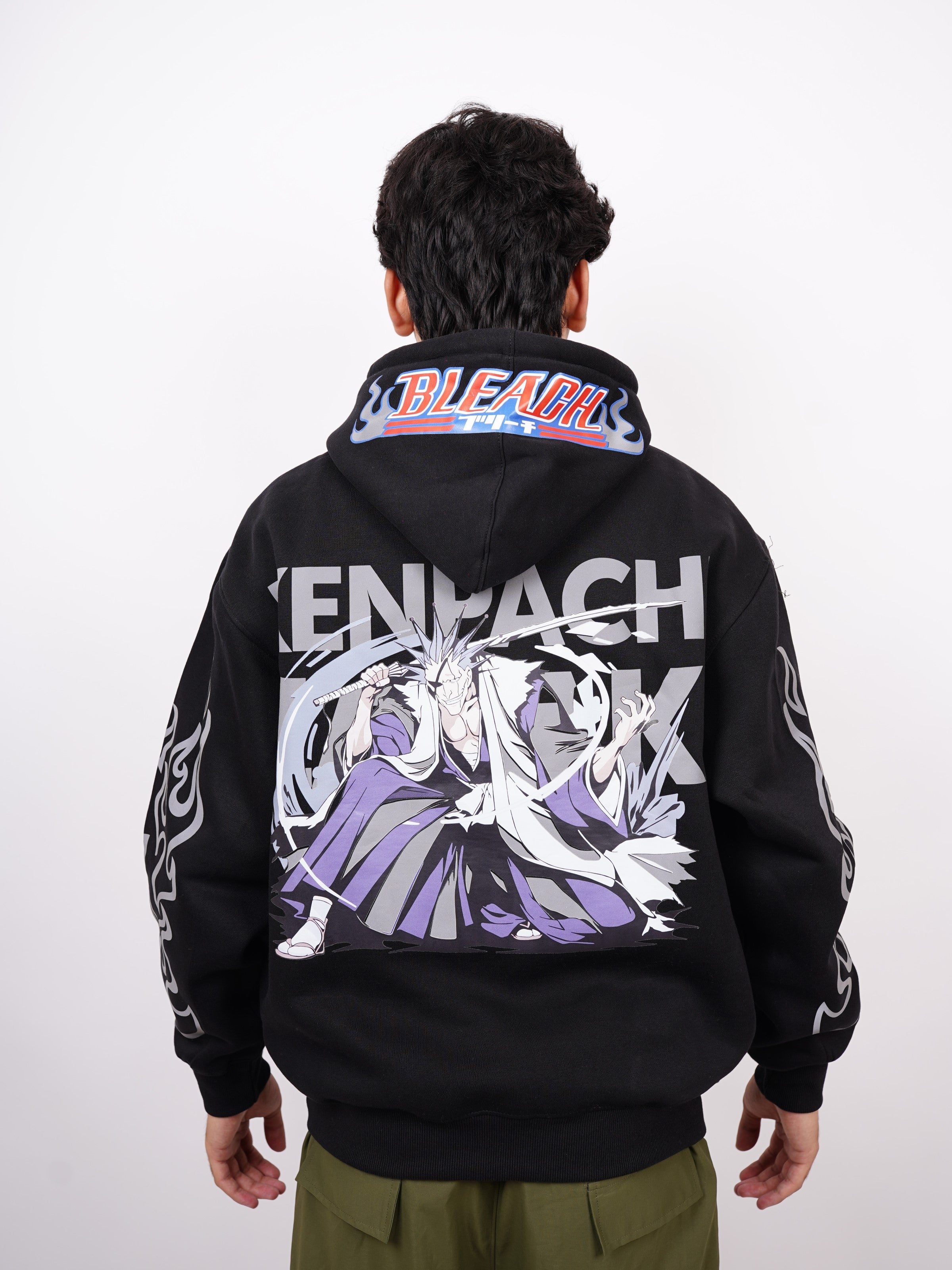 Kenpachi Zaraki (Reflective) Bleach Heavyweight Baggy Hoodie For