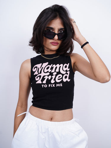 Mama tried to fix me : Burger Bae Sleeveless Rachel Tank For Women