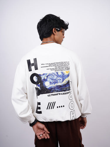 Van Gogh : Starry Night Heavyweight Baggy Sweatshirt For Men And Women