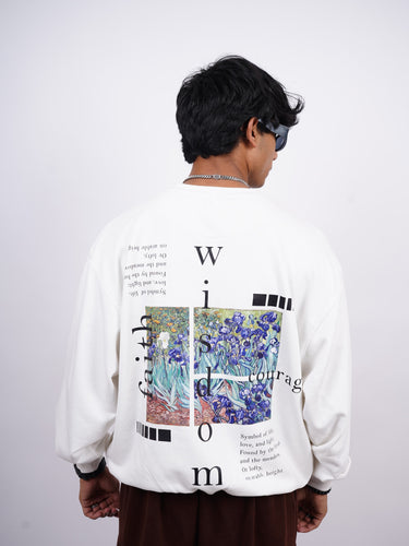 Van Gogh : Irises Heavyweight Baggy Sweatshirt For Men And Women