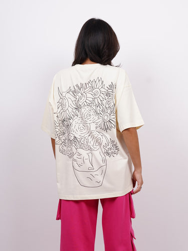 Van Gogh: Sunflowers in a Vase Drop Sleeved Tee For Men and Women