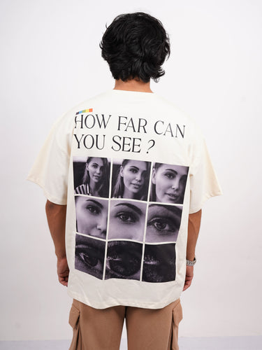 The how far can you see tee : Vision Drop Sleeved tee For Men and Women