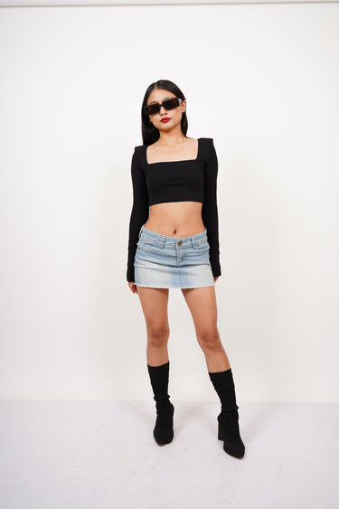 Zendaya Top (Shoulder Pad Full Sleeves Summer Cotton Lycra Top by Burger Bae)