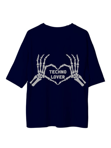 Techno Lover 2.O (Reflective) : Burger Bae Oversized Tee For Men and Women