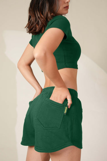 Kelly Sweat Shorts (Emerald Green) for women