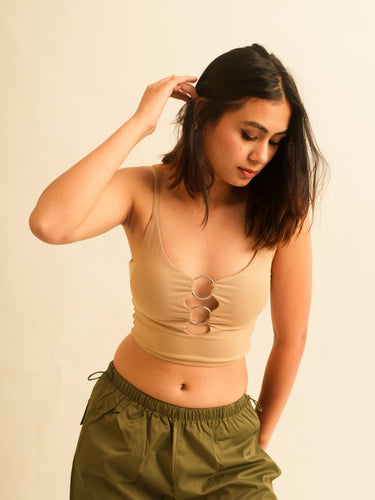 Nina Cut out tank top with o:rings For Women