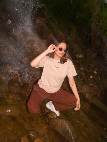 Minimal Burger Logo : Round Neck Regular Tee For Women