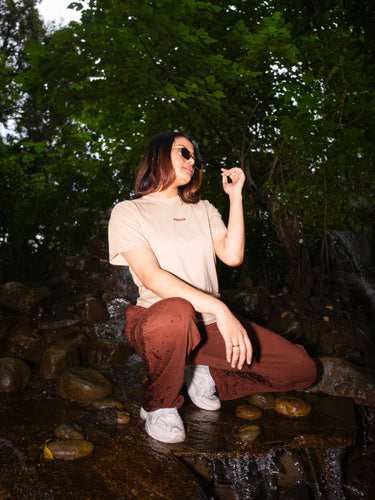 Minimal Burger Logo : Round Neck Regular Tee For Women