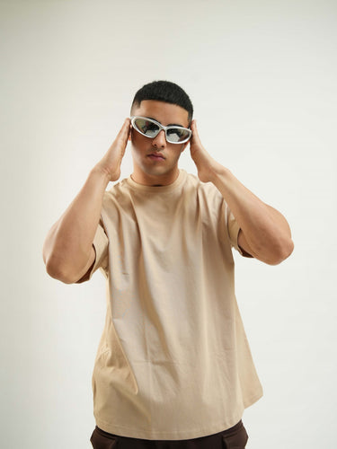 Basic : Burger Bae Round Neck Drop Sleeved Tee For Men and Women