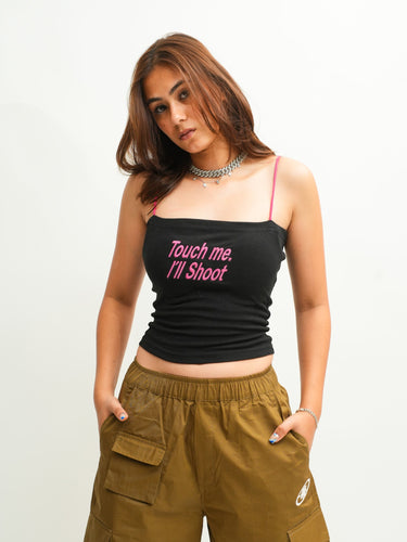 Touch Me I'll Shoot - Burger Bae Regular Fit Camisole