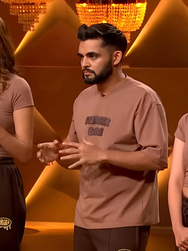 Mocha Mousse : Burger Bae Logo Drop Sleeved Tee