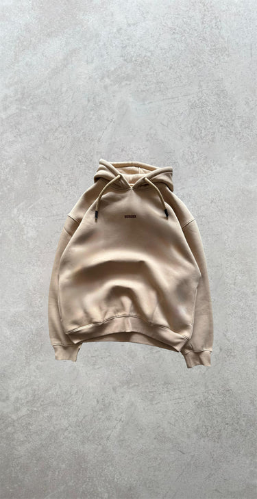 Milky Beige : Ye Burger Logo Heavyweight Baggy Hoodie For Men and Women