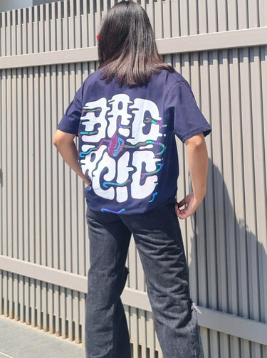 Bad Acid Oversized Tee (T-shirt) Oversized T-shirt Burger Bae Free Size Navy