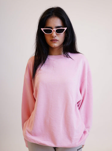 Basic Baggy Sweatshirt Sweatshirt Burger Bae S Baby Pink