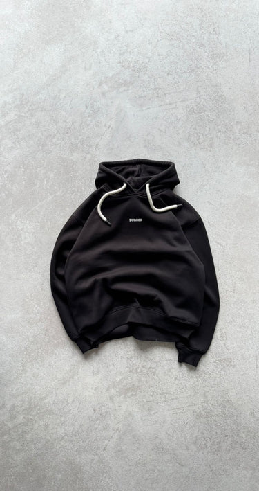 Black : Ye Burger Logo Heavyweight Baggy Hoodie For Men and Women