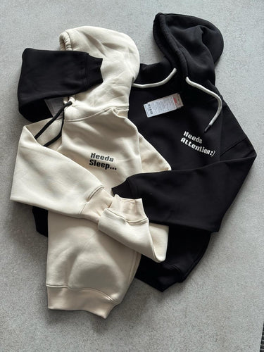 Needs Attention - Needs Sleep Couple Hoodie