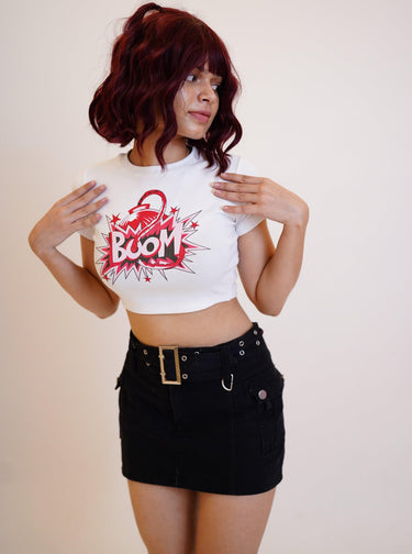 Boom Baby Tee (T-shirt) Tops Burger Bae XS White