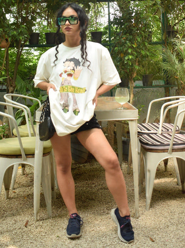 Betty Boop Talk To The Hand Tee (T-shirt) Oversized T-shirt Burger Bae S