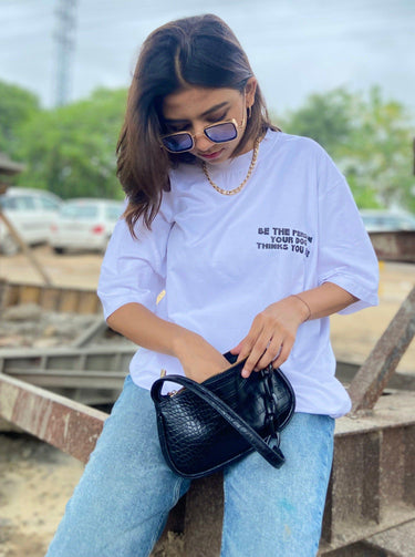 Dog Person Oversized Tee (T-shirt) Oversized T-shirt Burger Bae Free Size White