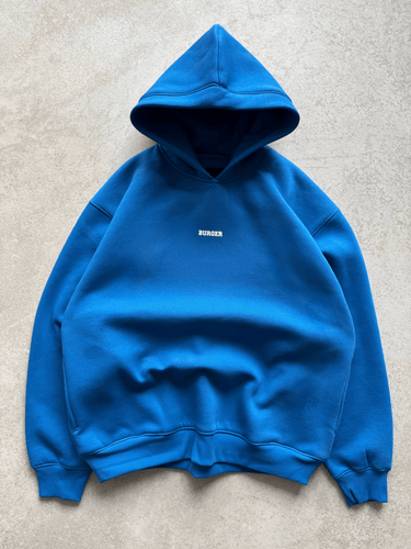 The Burger Bae Hoodie- Cobalt Blue (Without Draws)