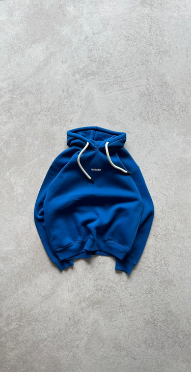 Cobalt Blue : Ye Burger Logo Heavyweight Baggy Hoodie For Men and Women