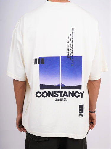 Constancy Round Neck Drop Sleeved Oversized Tee (T-shirt) - BurgerBae