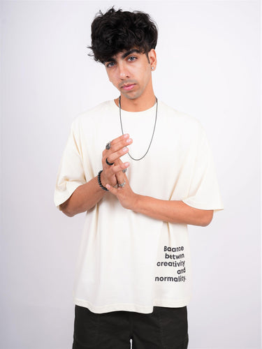 Constancy Round Neck Drop Sleeved Oversized Tee (T-shirt) - BurgerBae