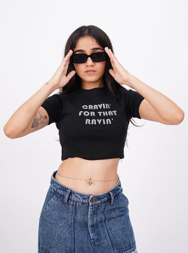 Cravin' For That Ravin' Baby Tee (T-shirt) Tops Burger Bae