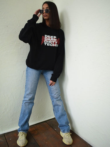 Deep Dark Dirty Techno Sweatshirt Sweatshirt Burger Bae S Black