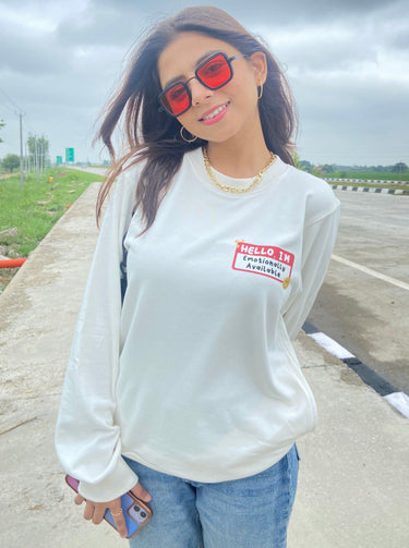 Emotionally Available Sweatshirt Sweatshirt Burger Bae S White