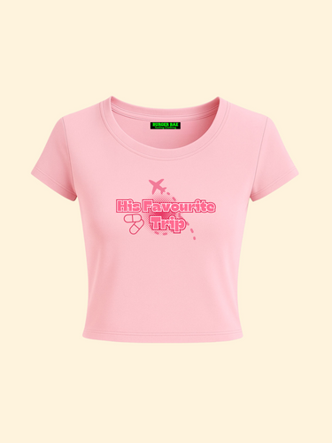 His Favourite Trip it Girl Baby tee for Women