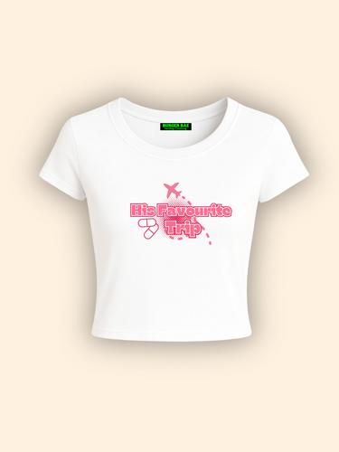 His Favourite Trip it Girl Baby tee for Women