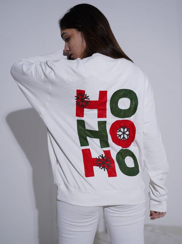 HO HO HO Baggy Sweatshirt Sweatshirt Burger Bae S OFF WHITE