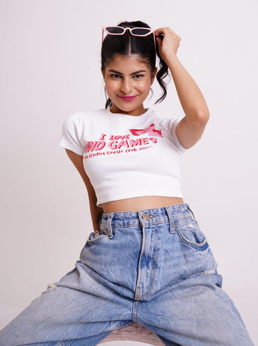 I Love Playing Mind Games Baby Tee (T-shirt) Tops Burger Bae