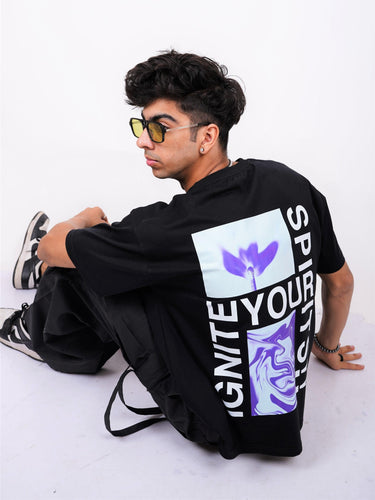 Ignite Your Spirit Drop-Sleeved Tee (T-shirt) - BurgerBae