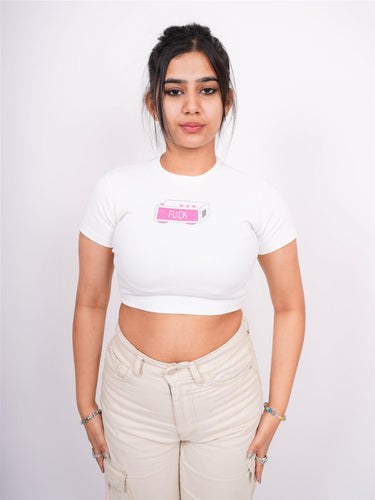 It's late - Burger Bae Round Neck Crop Baby Tee - BurgerBae