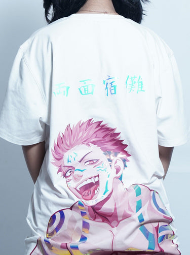 Jujutsu Kaisen: Ryomen Sakuna Oversized Tee (T-shirt) Oversized T-shirt Burger Bae FreeSize White