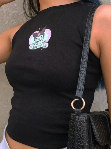 Kuromi Fighter Rachel Tank Tops Burger Bae XS Black