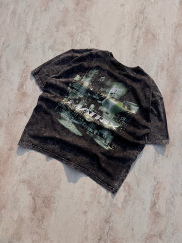 Matrix Acid Wash Drop Sleeved Tee for Men & Women