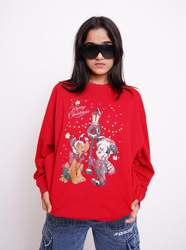 Merry Christmas Sweatshirt Sweatshirt Burger Bae S Red