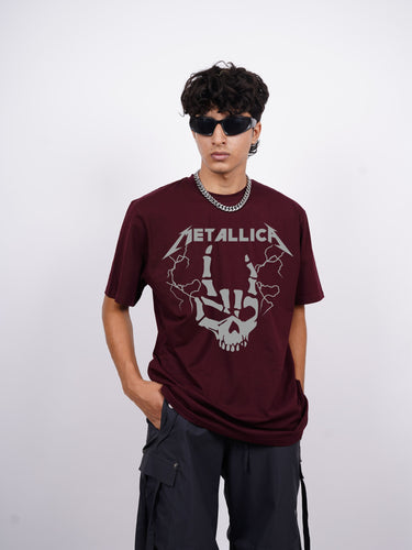 Fuck Skull Metallica (Reflective) : Burger Bae Oversized Tee For Men and Women
