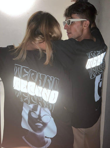 Miss Futuristic Techno Oversized Tee (T-shirt) Oversized T-shirt Burger Bae Free Size Black